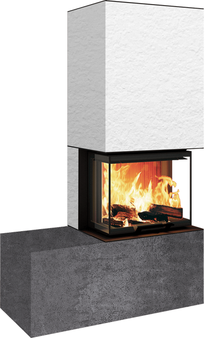 Neocube P13 FLR - Keramik Oberteil Phedra, Unterteil Nero Zimbabwe, Bank links