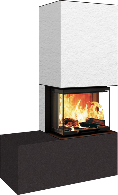 Neocube P13 FLR - Keramik Oberteil Phedra, Unterteil Nero Zimbabwe, Bank links