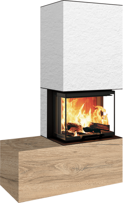 Neocube P13 FLR - Keramik Oberteil Phedra, Unterteil Nero Zimbabwe, Bank links