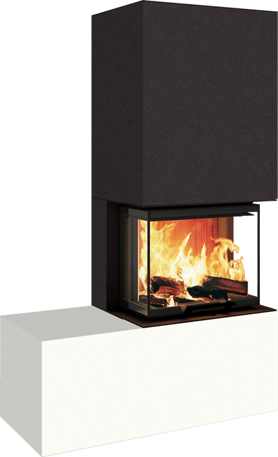 Neocube P13 FLR - Keramik Oberteil Phedra, Unterteil Nero Zimbabwe, Bank links