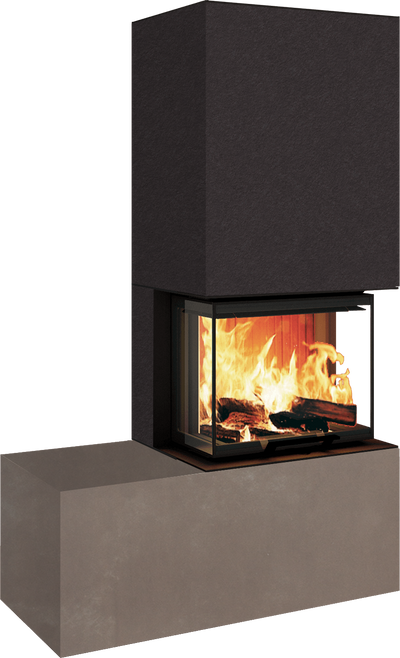 Neocube P13 FLR - Keramik Oberteil Phedra, Unterteil Nero Zimbabwe, Bank links