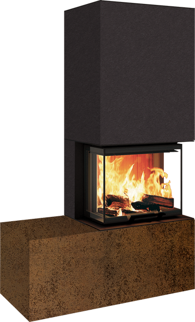 Neocube P13 FLR - Keramik Oberteil Phedra, Unterteil Nero Zimbabwe, Bank links