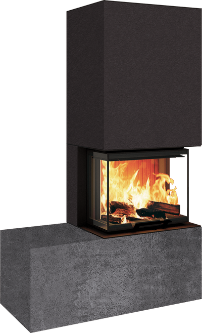 Neocube P13 FLR - Keramik Oberteil Phedra, Unterteil Nero Zimbabwe, Bank links