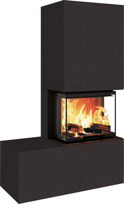 Neocube P13 FLR - Keramik Oberteil Phedra, Unterteil Nero Zimbabwe, Bank links
