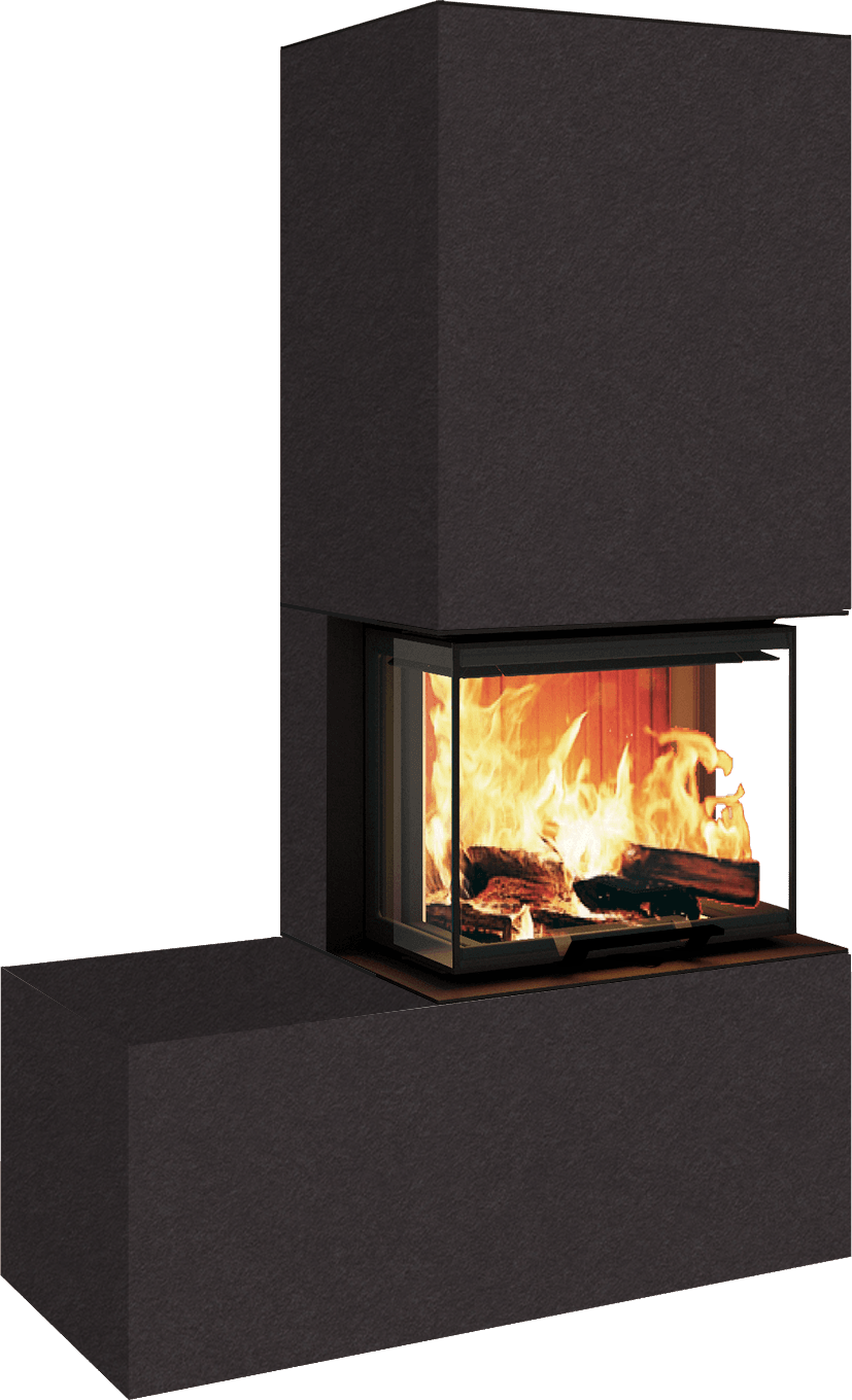 Neocube P13 FLR - Keramik Oberteil Phedra, Unterteil Nero Zimbabwe, Bank links