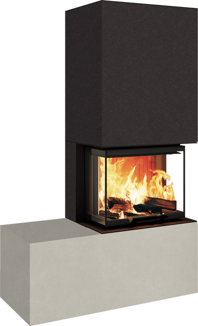 Neocube P13 FLR - Keramik Oberteil Phedra, Unterteil Nero Zimbabwe, Bank links