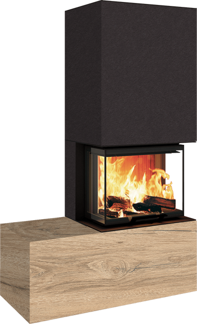 Neocube P13 FLR - Keramik Oberteil Phedra, Unterteil Nero Zimbabwe, Bank links