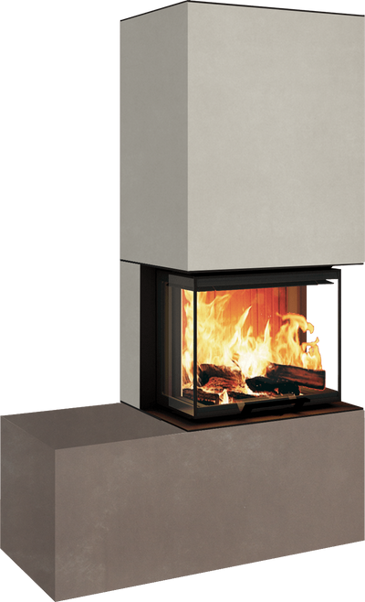 Neocube P13 FLR - Keramik Oberteil Phedra, Unterteil Nero Zimbabwe, Bank links