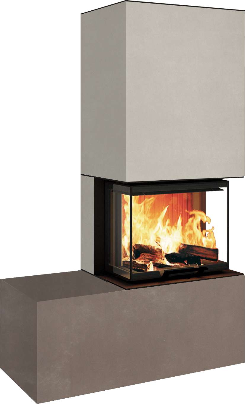Neocube P13 FLR - Keramik Oberteil Phedra, Unterteil Nero Zimbabwe, Bank links