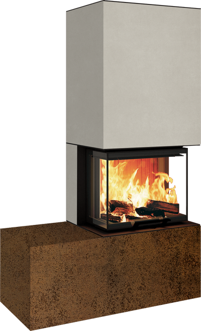 Neocube P13 FLR - Keramik Oberteil Phedra, Unterteil Nero Zimbabwe, Bank links