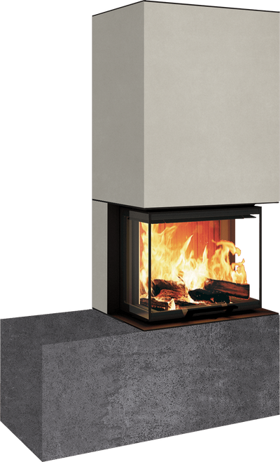 Neocube P13 FLR - Keramik Oberteil Phedra, Unterteil Nero Zimbabwe, Bank links