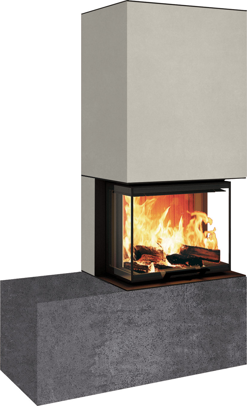 Neocube P13 FLR - Keramik Oberteil Phedra, Unterteil Nero Zimbabwe, Bank links