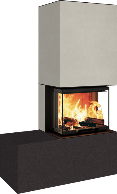 Neocube P13 FLR - Keramik Oberteil Phedra, Unterteil Nero Zimbabwe, Bank links