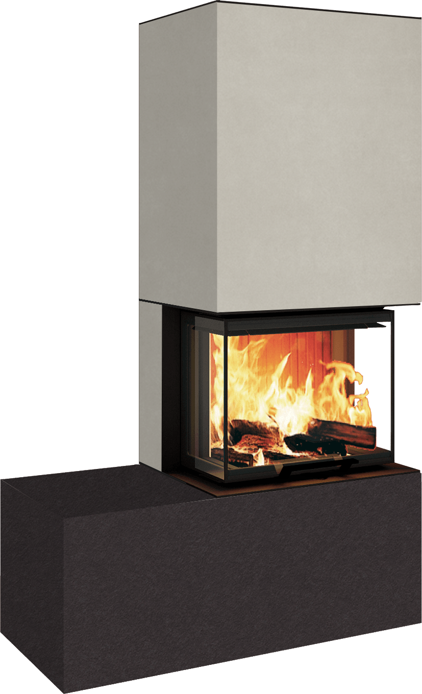 Neocube P13 FLR - Keramik Oberteil Phedra, Unterteil Nero Zimbabwe, Bank links