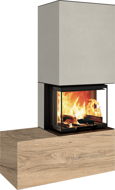 Neocube P13 FLR - Keramik Oberteil Phedra, Unterteil Nero Zimbabwe, Bank links