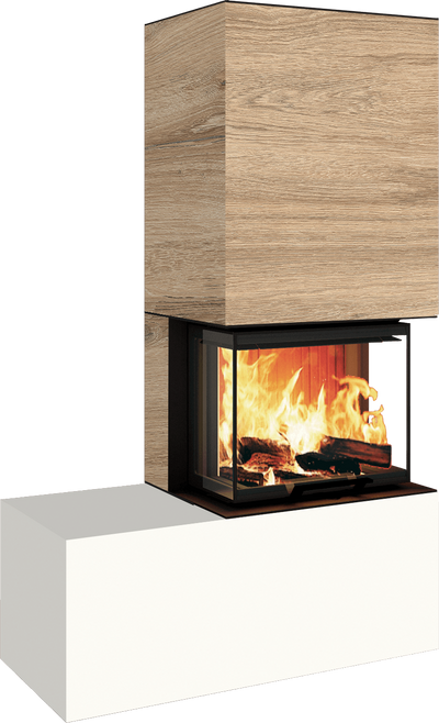Neocube P13 FLR - Keramik Oberteil Phedra, Unterteil Nero Zimbabwe, Bank links