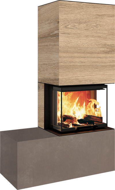 Neocube P13 FLR - Keramik Oberteil Phedra, Unterteil Nero Zimbabwe, Bank links