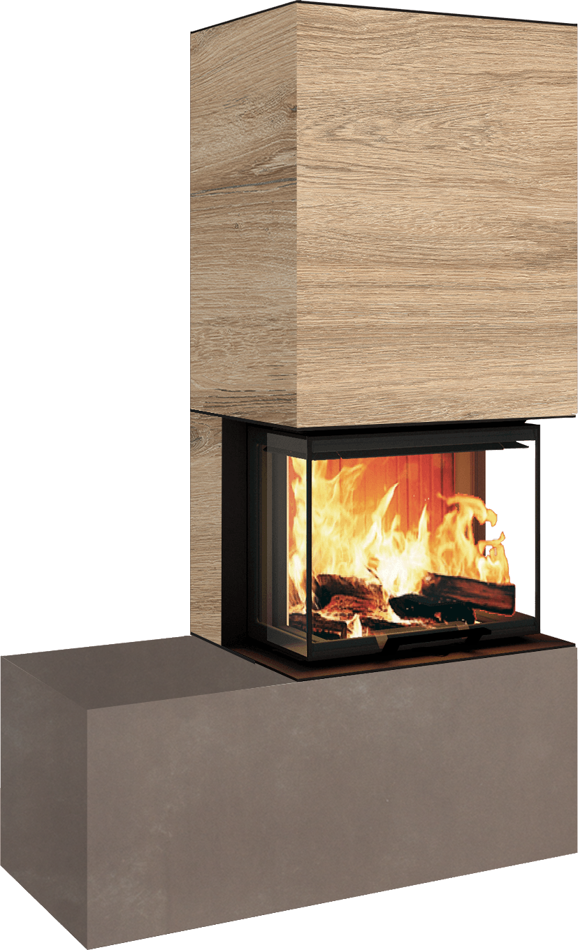 Neocube P13 FLR - Keramik Oberteil Phedra, Unterteil Nero Zimbabwe, Bank links