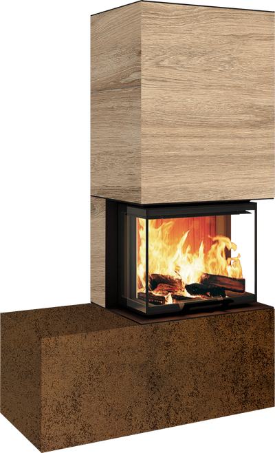 Neocube P13 FLR - Keramik Oberteil Phedra, Unterteil Nero Zimbabwe, Bank links