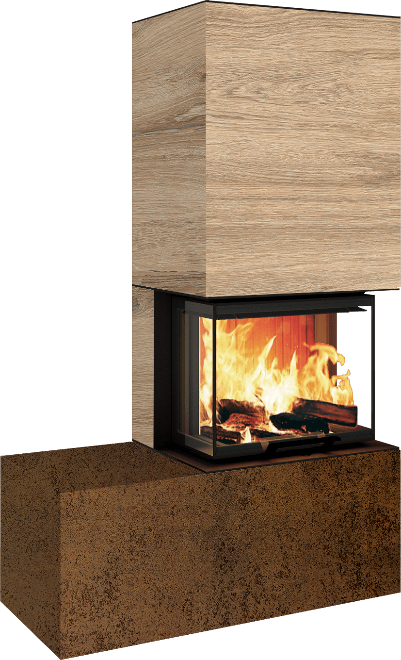 Neocube P13 FLR - Keramik Oberteil Phedra, Unterteil Nero Zimbabwe, Bank links
