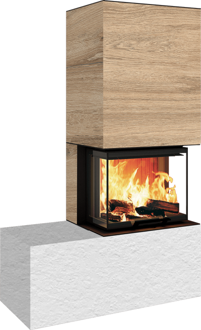 Neocube P13 FLR - Keramik Oberteil Phedra, Unterteil Nero Zimbabwe, Bank links