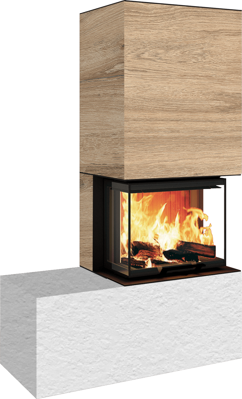 Neocube P13 FLR - Keramik Oberteil Phedra, Unterteil Nero Zimbabwe, Bank links