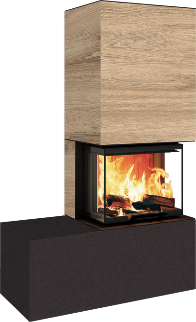 Neocube P13 FLR - Keramik Oberteil Phedra, Unterteil Nero Zimbabwe, Bank links
