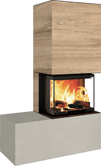 Neocube P13 FLR - Keramik Oberteil Phedra, Unterteil Nero Zimbabwe, Bank links