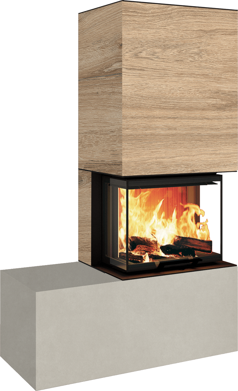 Neocube P13 FLR - Keramik Oberteil Phedra, Unterteil Nero Zimbabwe, Bank links