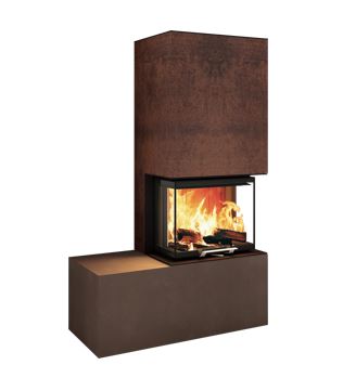 Neocube P13 FLR - Keramik Oberteil Phedra, Unterteil Nero Zimbabwe, Bank links