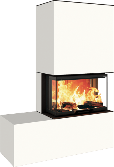 Neocube P23 - Keramik Oberteil und Unterteil Iron Corten Bank links