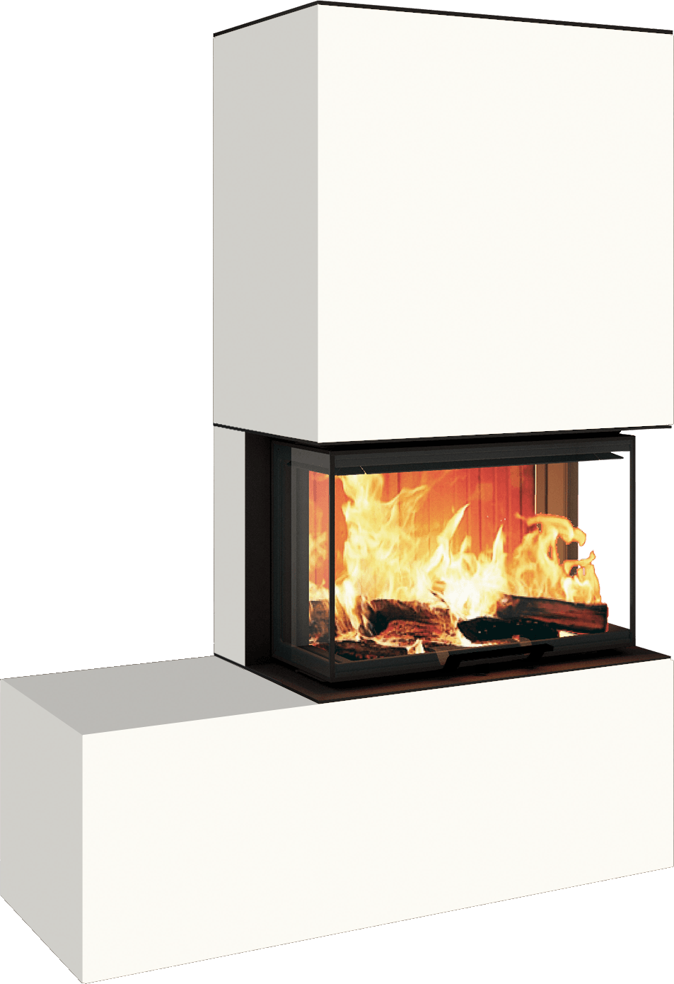 Neocube P23 - Keramik Oberteil und Unterteil Iron Corten Bank links