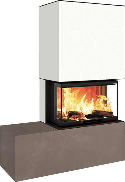 Neocube P23 - Keramik Oberteil und Unterteil Iron Corten Bank links