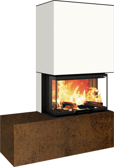 Neocube P23 - Keramik Oberteil und Unterteil Iron Corten Bank links