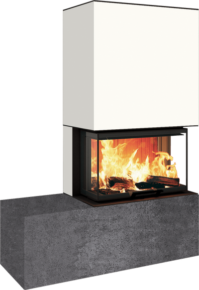 Neocube P23 - Keramik Oberteil und Unterteil Iron Corten Bank links