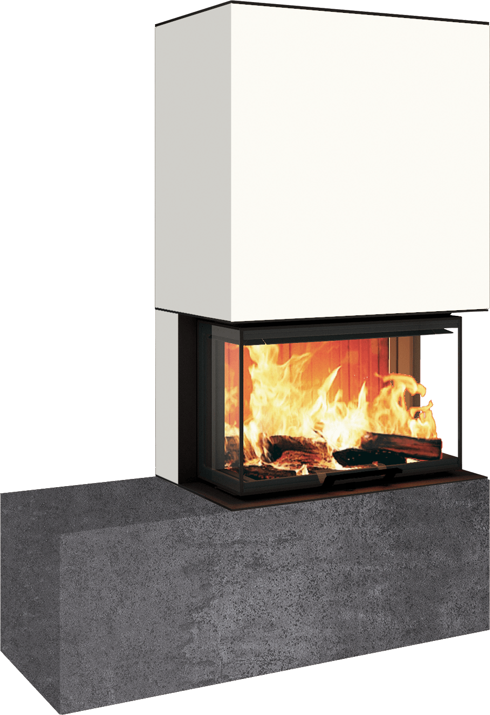 Neocube P23 - Keramik Oberteil und Unterteil Iron Corten Bank links