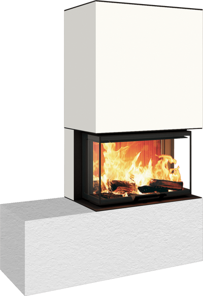 Neocube P23 - Keramik Oberteil und Unterteil Iron Corten Bank links