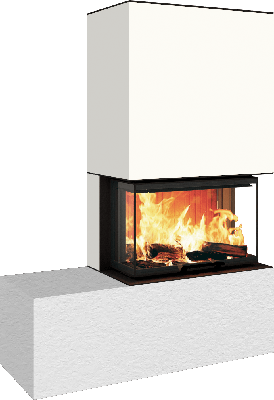 Neocube P23 - Keramik Oberteil und Unterteil Iron Corten Bank links