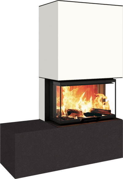 Neocube P23 - Keramik Oberteil und Unterteil Iron Corten Bank links