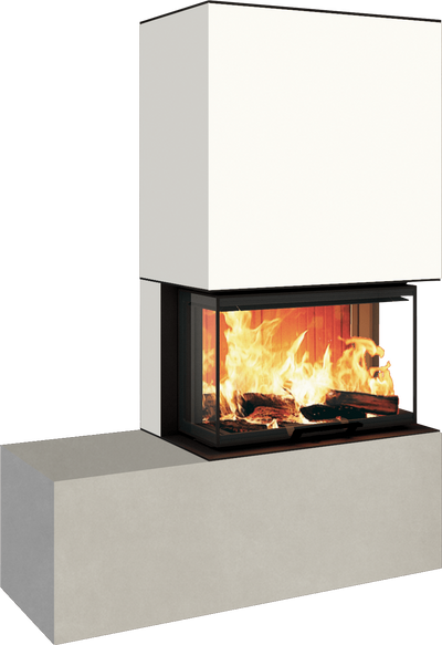 Neocube P23 - Keramik Oberteil und Unterteil Iron Corten Bank links