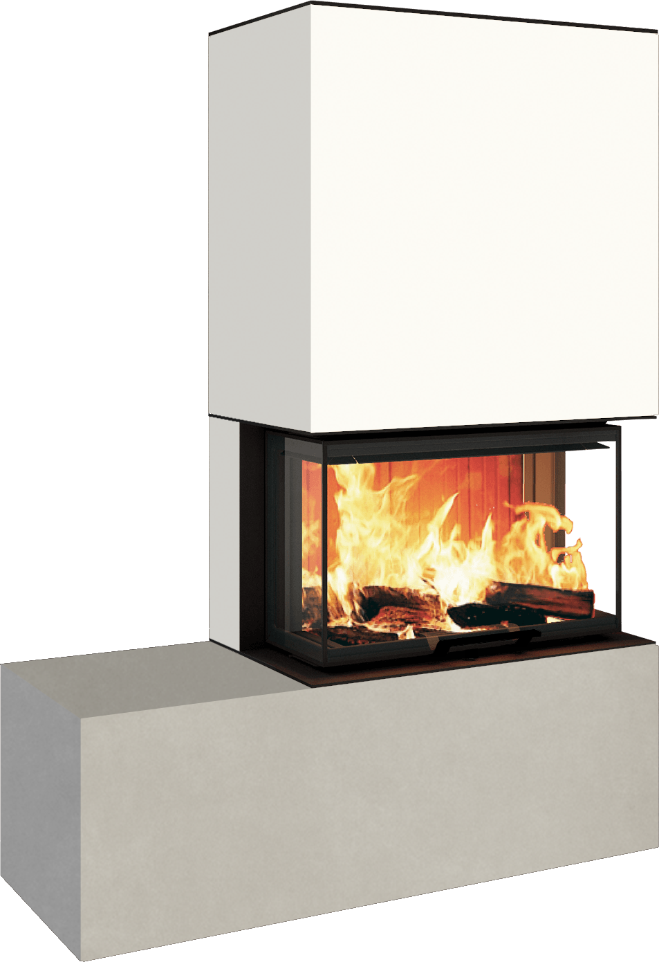 Neocube P23 - Keramik Oberteil und Unterteil Iron Corten Bank links