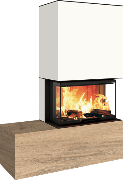 Neocube P23 - Keramik Oberteil und Unterteil Iron Corten Bank links