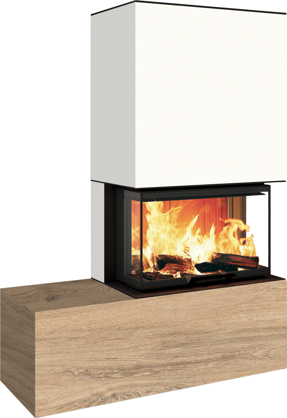 Neocube P23 - Keramik Oberteil und Unterteil Iron Corten Bank links