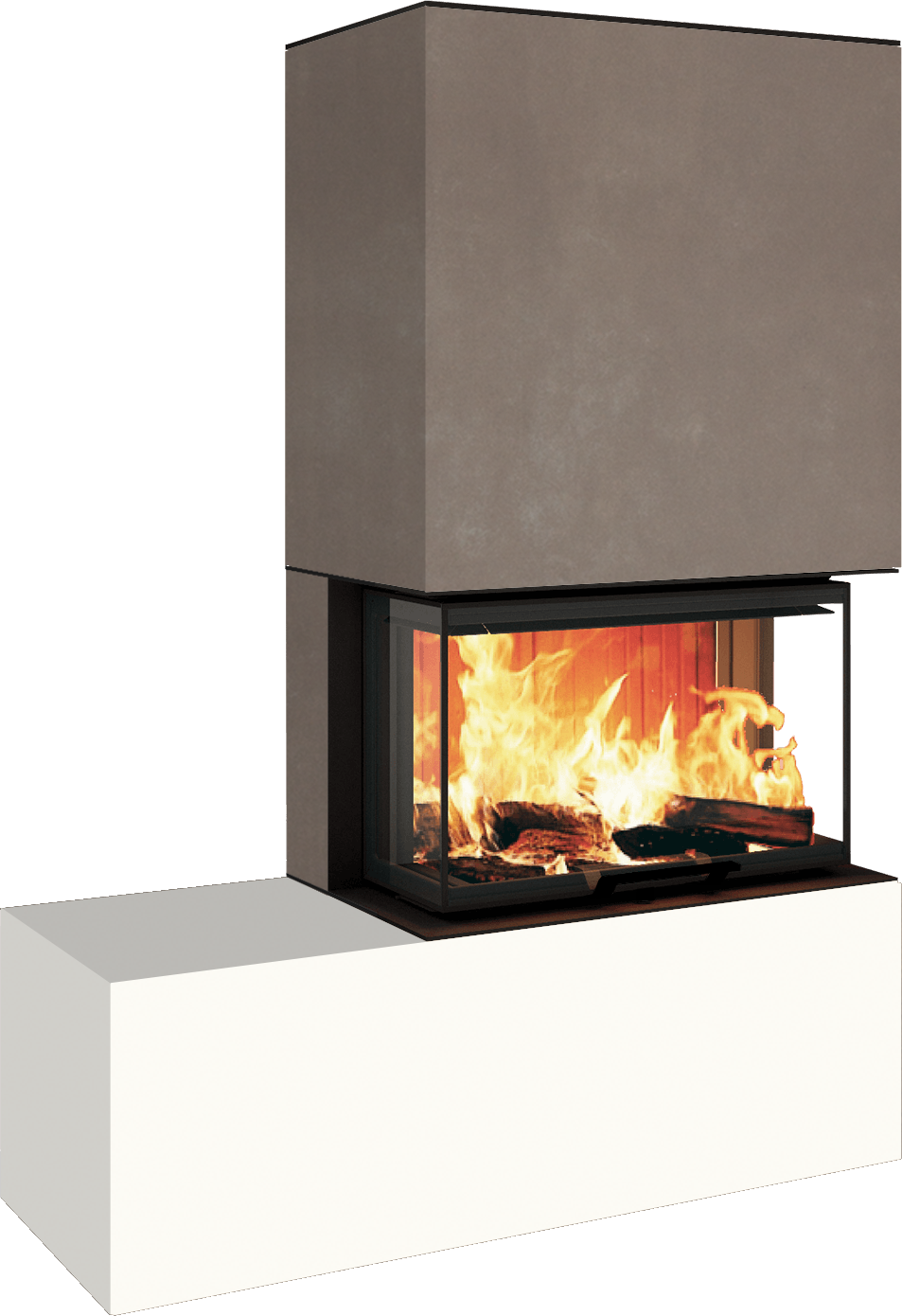 Neocube P23 - Keramik Oberteil und Unterteil Iron Corten Bank links