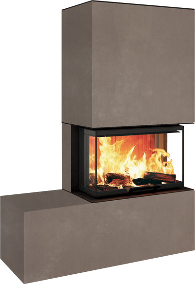 Neocube P23 - Keramik Oberteil und Unterteil Iron Corten Bank links