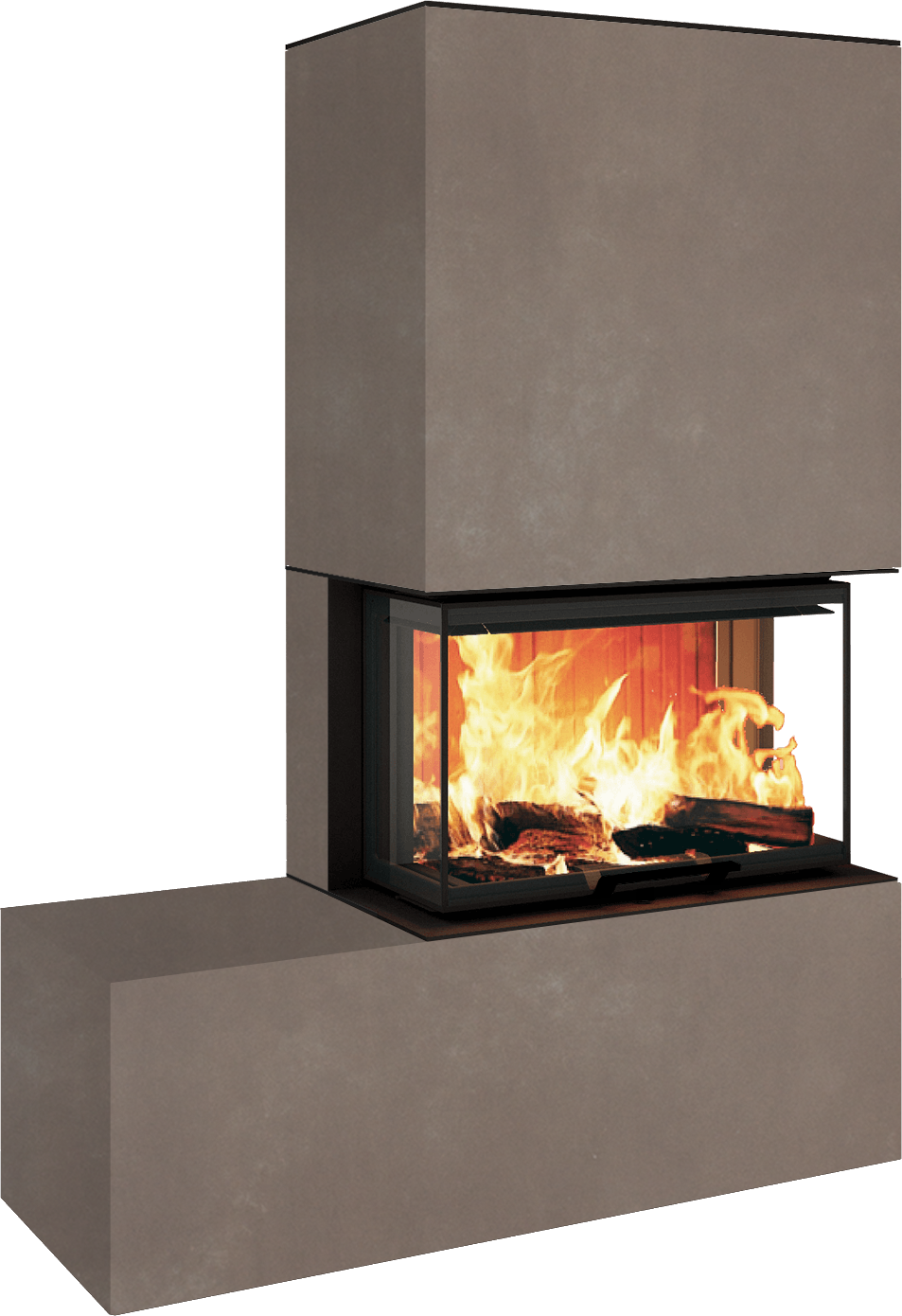 Neocube P23 - Keramik Oberteil und Unterteil Iron Corten Bank links