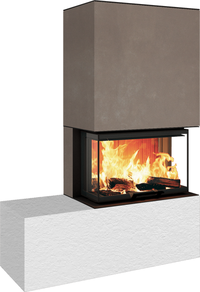 Neocube P23 - Keramik Oberteil und Unterteil Iron Corten Bank links
