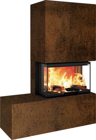 Neocube P23 - Keramik Oberteil und Unterteil Iron Corten Bank links