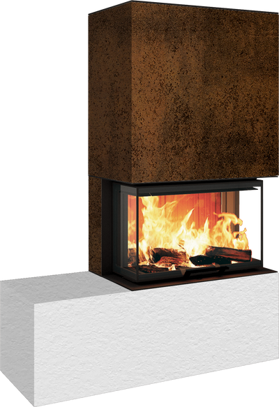 Neocube P23 - Keramik Oberteil und Unterteil Iron Corten Bank links