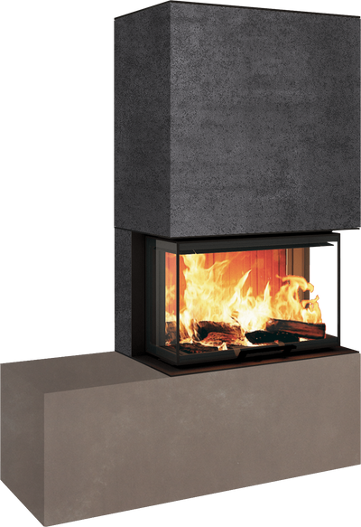 Neocube P23 - Keramik Oberteil und Unterteil Iron Corten Bank links